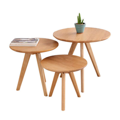 Bàn trà 3 bàn tròn xếp cạnh nhau BT-