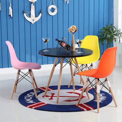 Bàn tròn cafe chân gỗ mặt nhựa BGTT-903